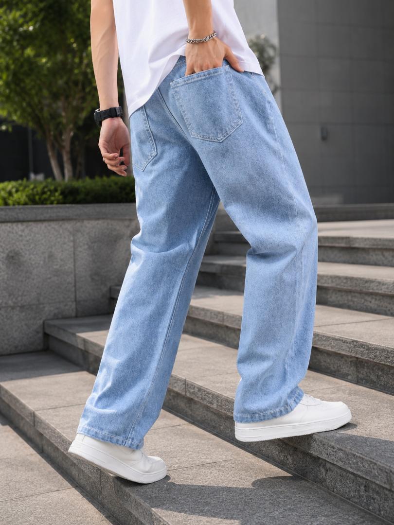 WAZWEAR Men Straight Fit Mid Rise Blue Jeans