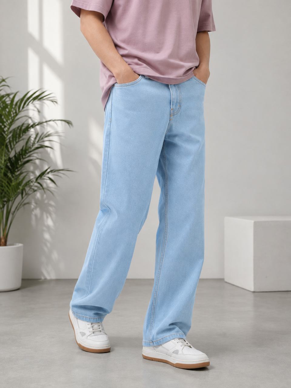 WAZWEAR Men Straight Fit Mid Rise Blue Jeans