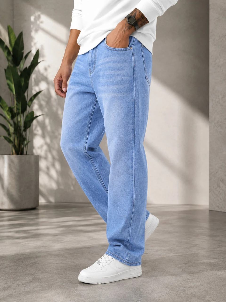 WAZWEAR Men Straight Fit Mid Rise blue Jeans