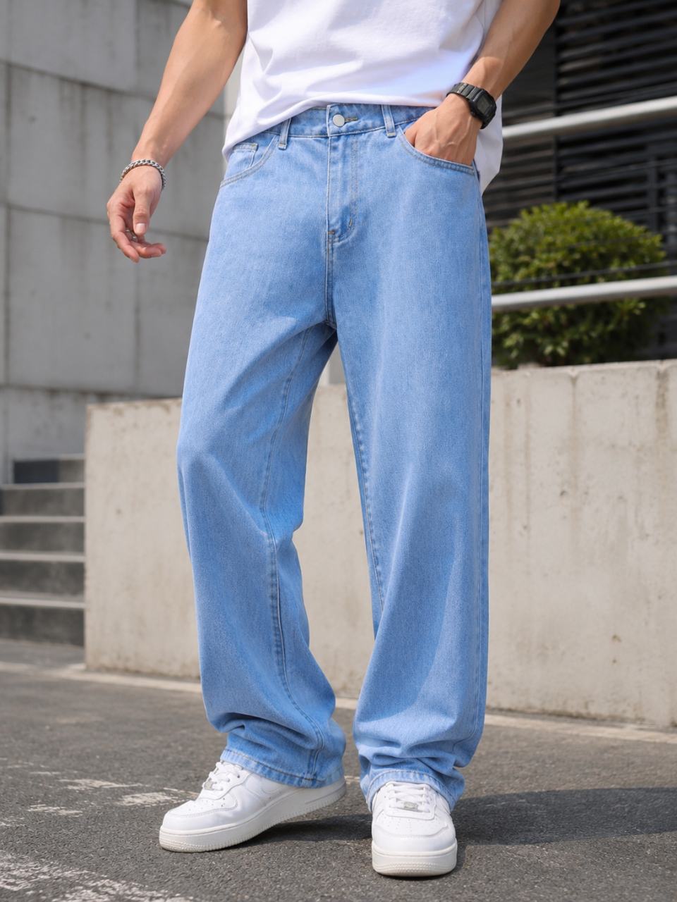 WAZWEAR Men Straight Fit Mid Rise Blue Jeans