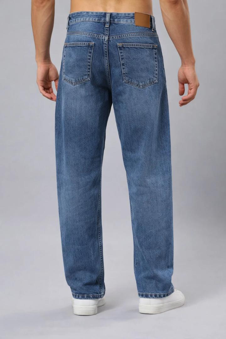 WAZWEAR Men Straight Fit Mid Rise Dark Blue Jeans