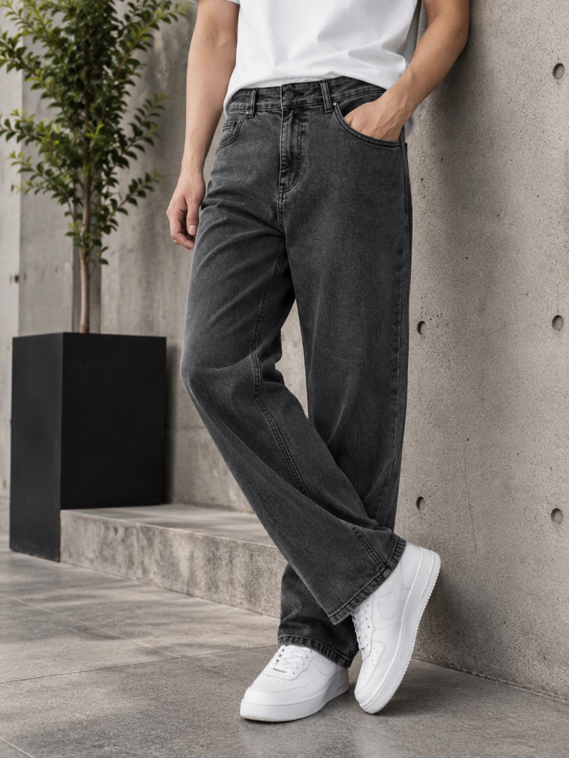 WAZWEAR Men Straight Fit Mid Rise Grey Jeans