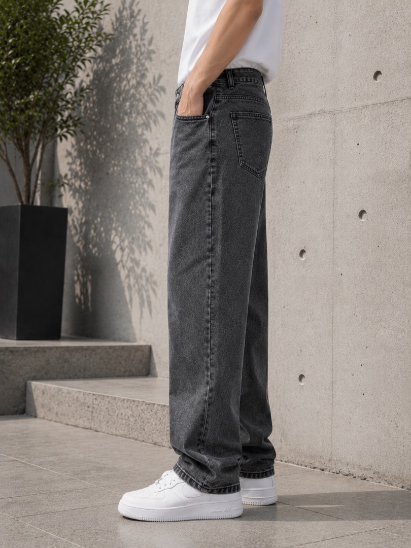 WAZWEAR Men Straight Fit Mid Rise Grey Jeans