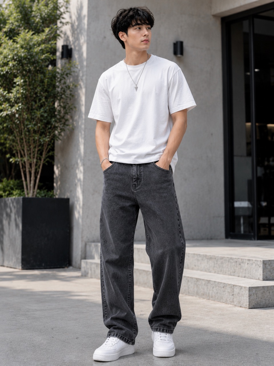 WAZWEAR Men Straight Fit Mid Rise Grey Jeans