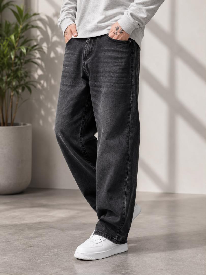 WAZWEAR Men Straight Fit Mid Rise Grey Jeans