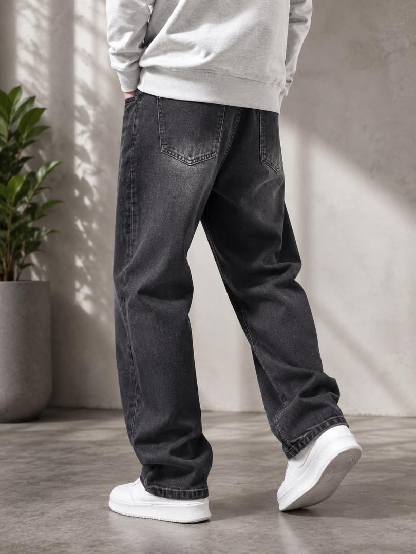 WAZWEAR Men Straight Fit Mid Rise Grey Jeans