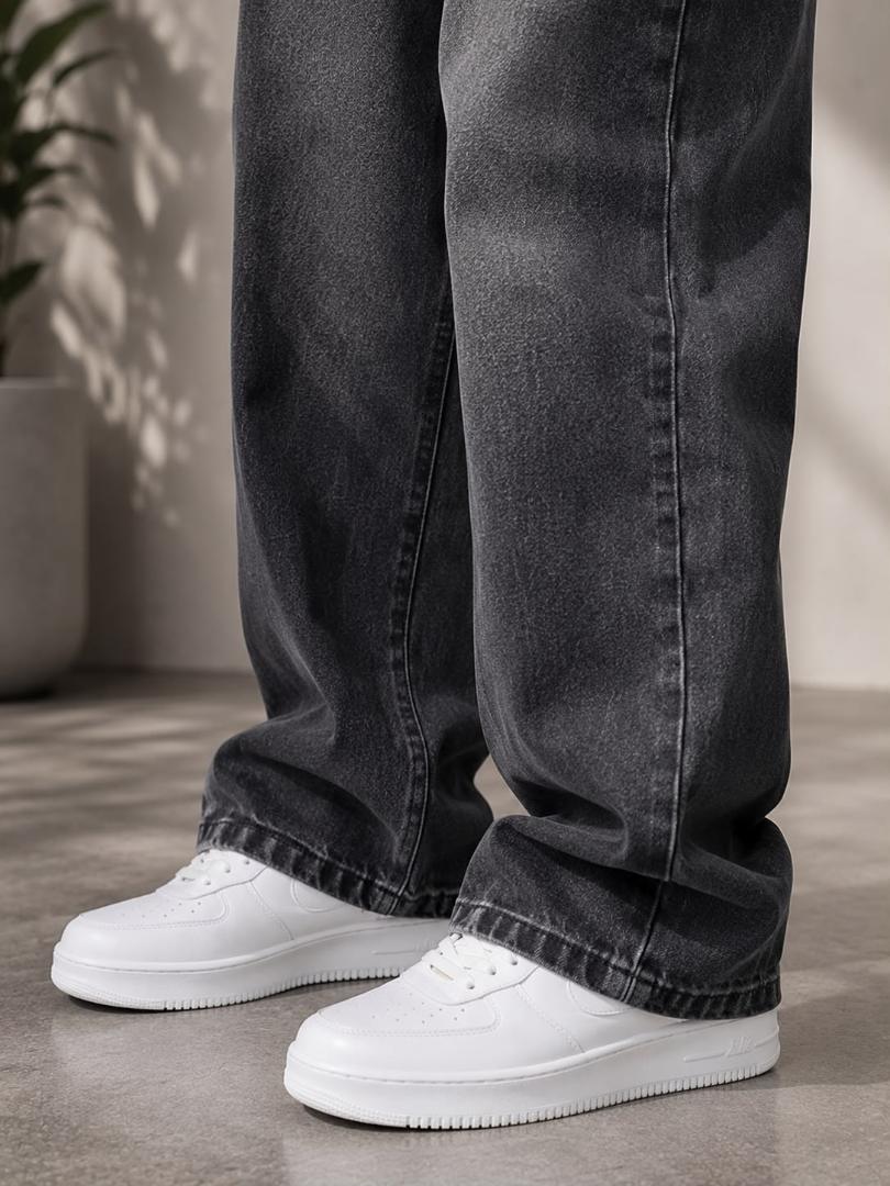 WAZWEAR Men Straight Fit Mid Rise Grey Jeans