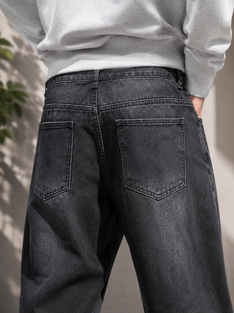 WAZWEAR Men Straight Fit Mid Rise Grey Jeans