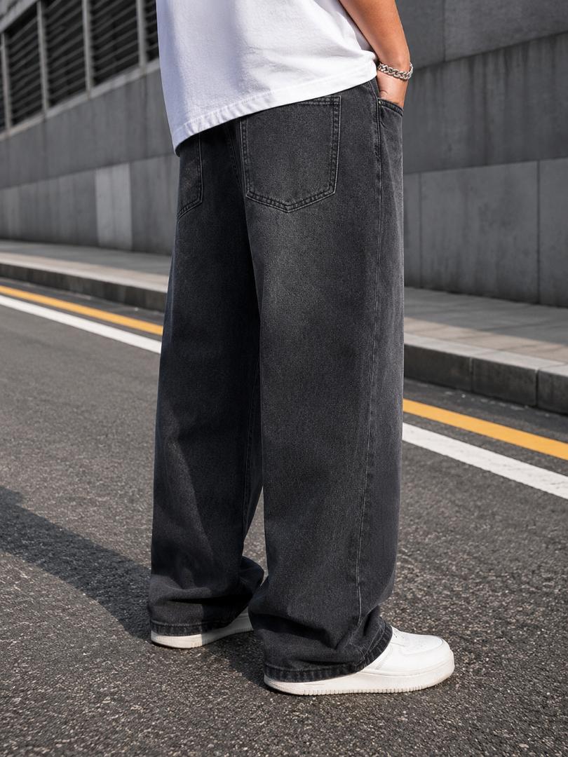 WAZWEAR Men Straight Fit Mid Rise Grey Jeans