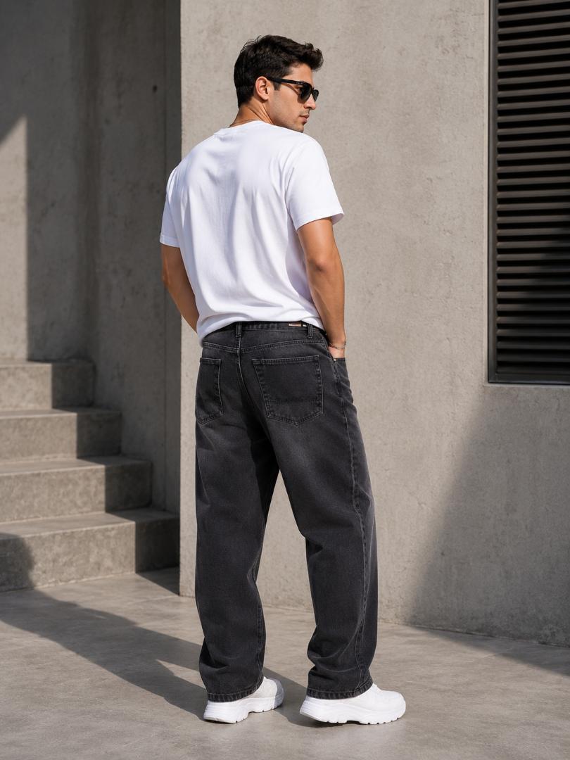 WAZWEAR Men Straight Fit Mid Rise Grey Jeans