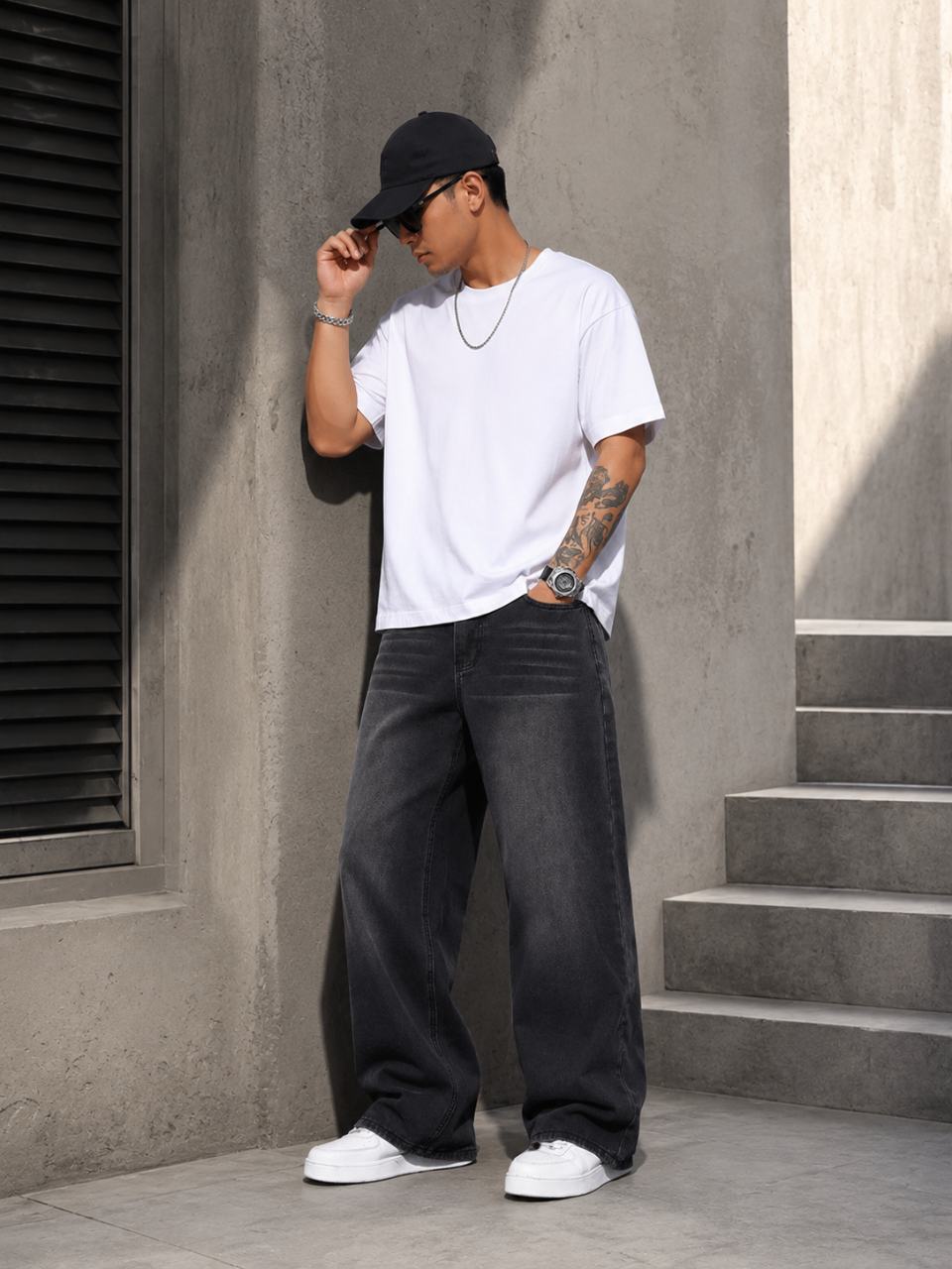 WAZWEAR Men Straight Fit Mid Rise Grey Jeans