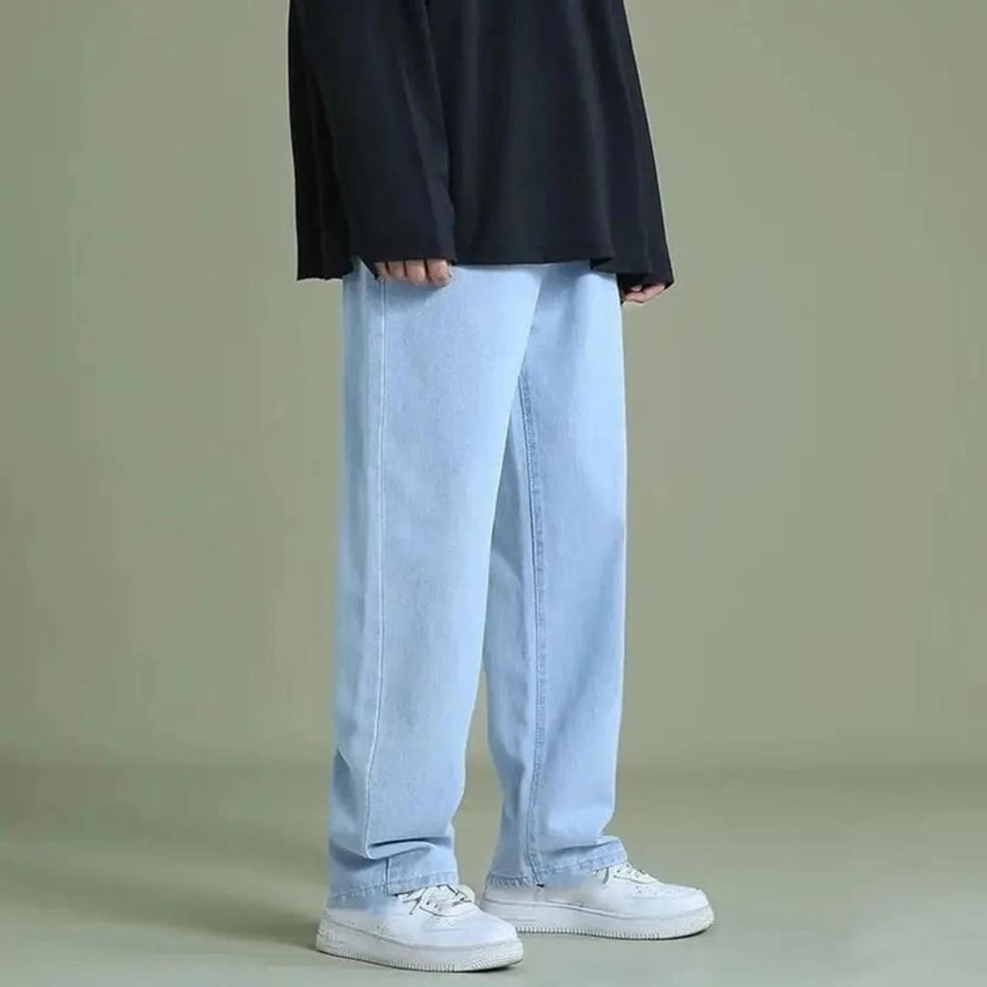 WAZWEAR Men Straight Fit Mid Rise light blue Jeans