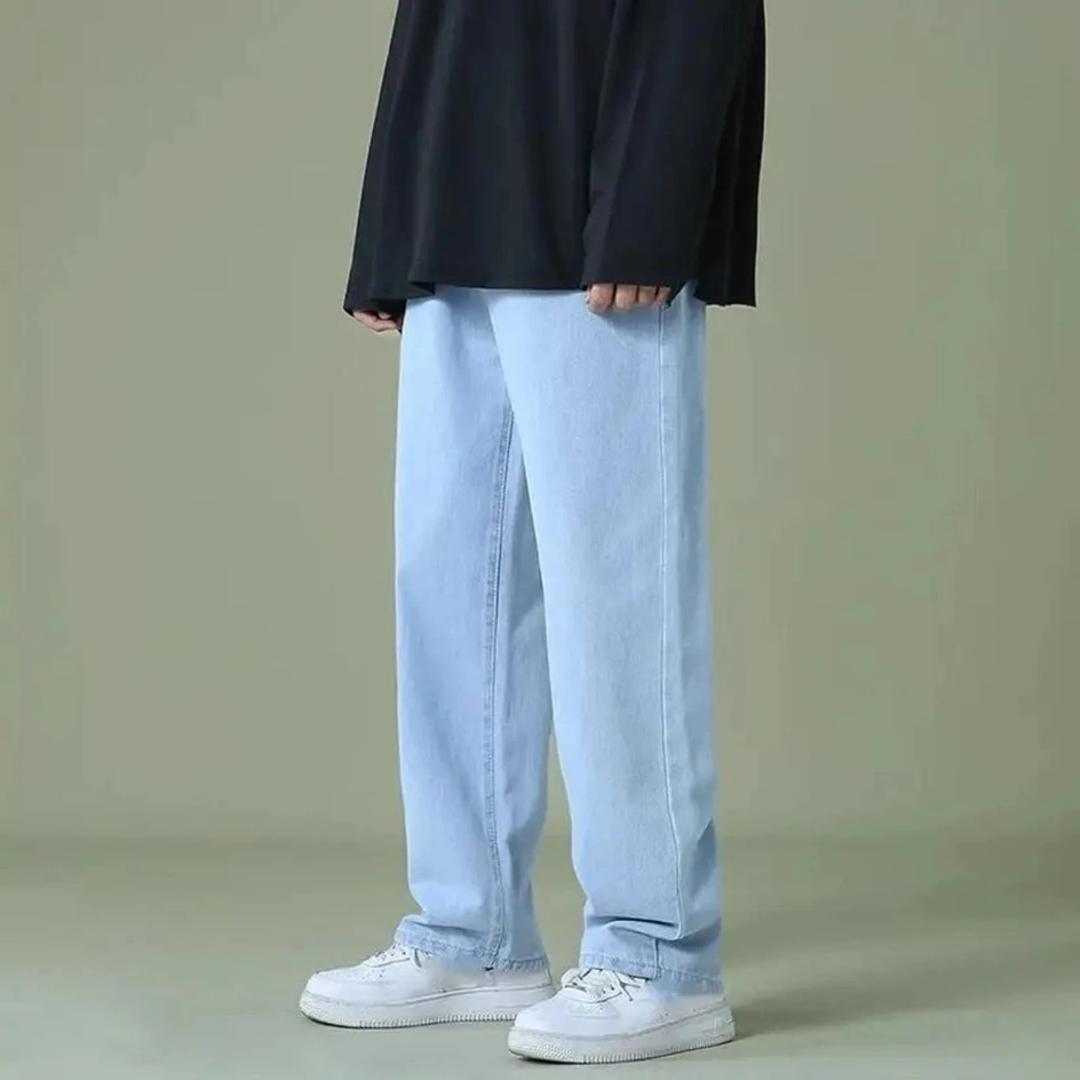 WAZWEAR Men Straight Fit Mid Rise light blue Jeans