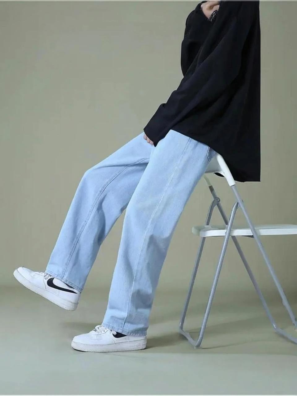 WAZWEAR Men Straight Fit Mid Rise light blue Jeans
