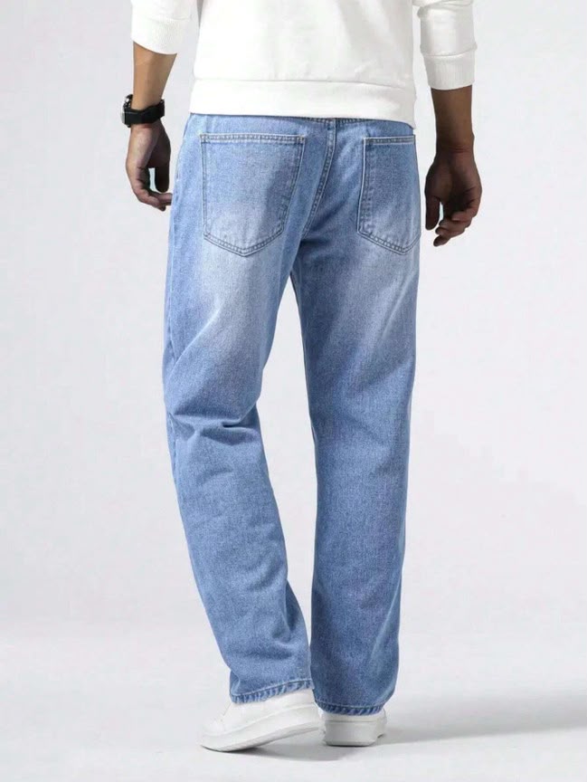 WAZWEAR Men Straight Fit Mid Rise light blue Jeans